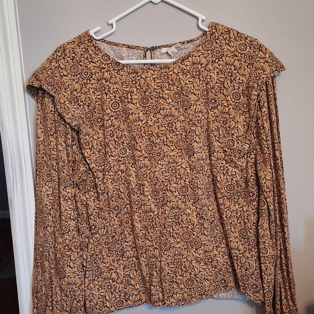 a.n.a Floral Patterned Blouse in Brown and Tan Bundle 2 For $10